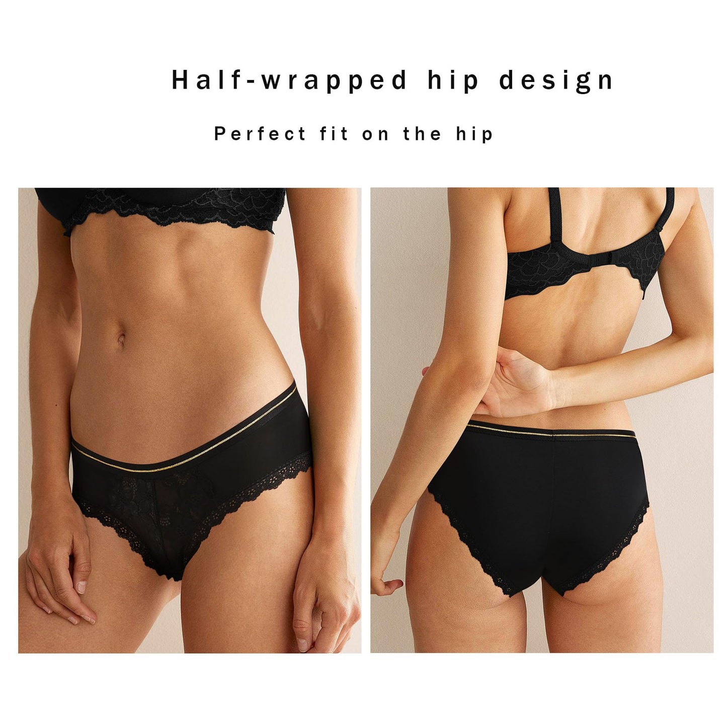 LEVAO Womens Underwear Sexy Lace Bikini Panties Silky Invisible Hipster