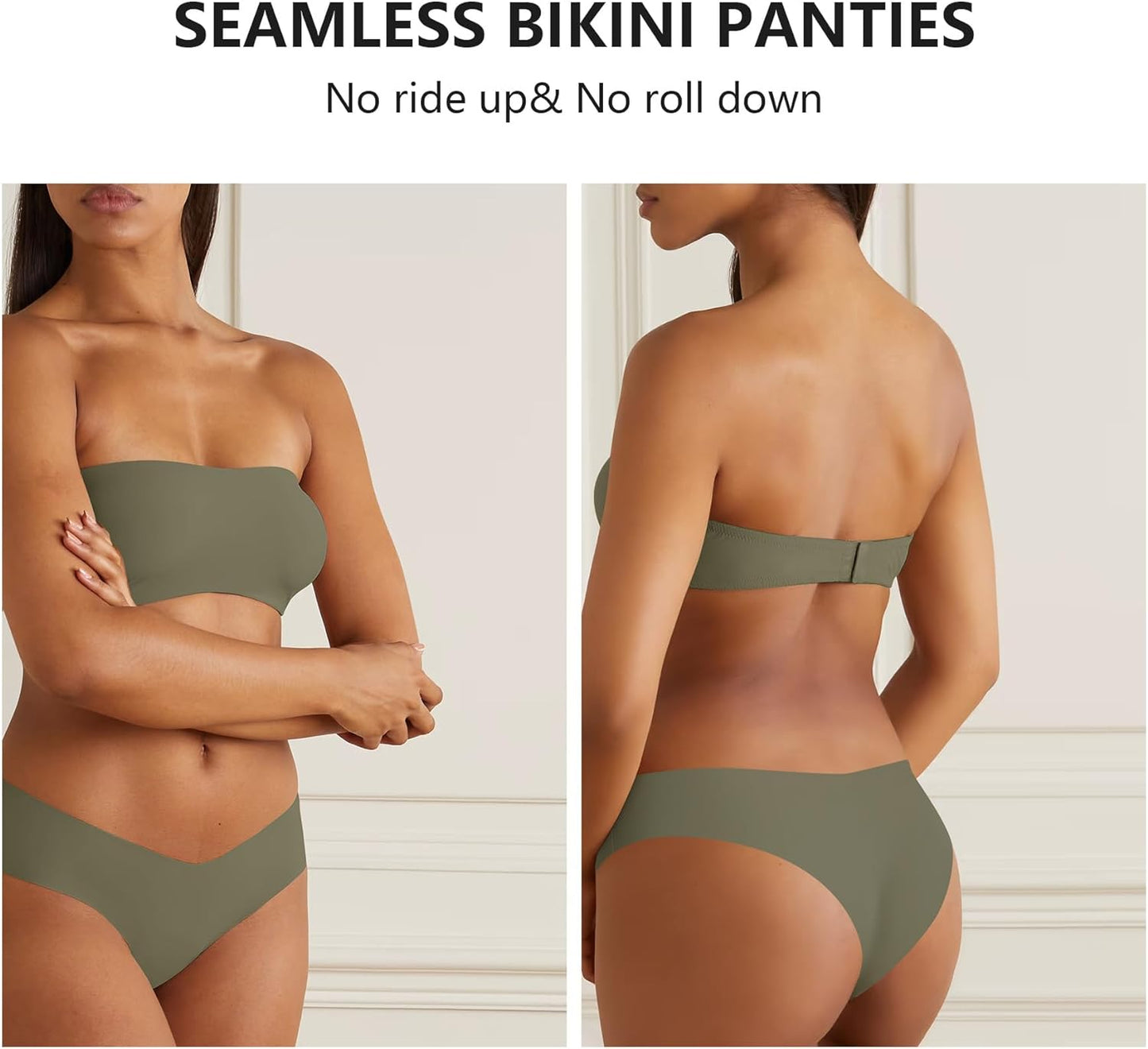 LEVAO Seamless Underwear Women Sexy Invisible No Show Cheeky Bikini Panties V-shaped