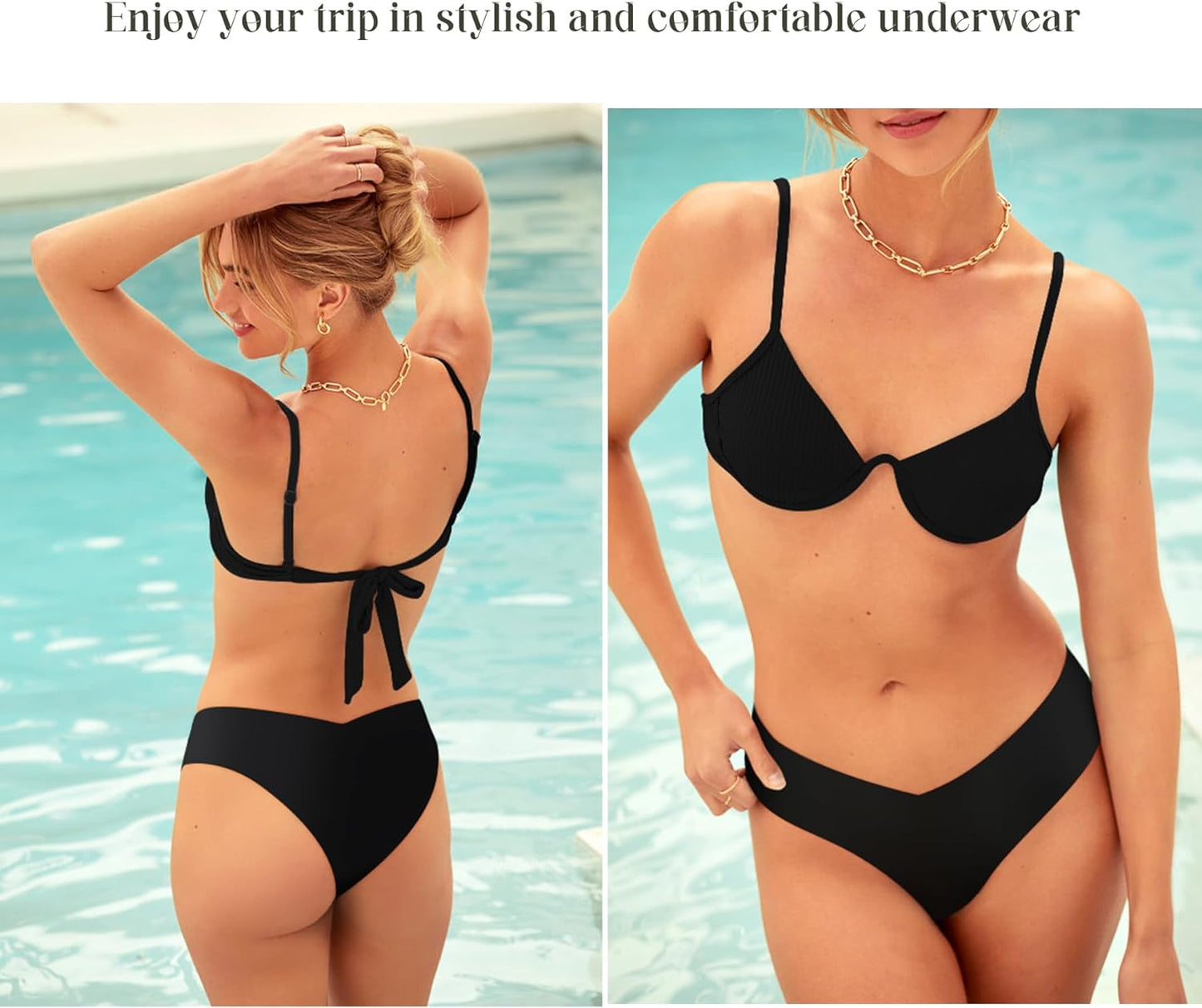 LEVAO Seamless Underwear Women Sexy Invisible No Show Cheeky Bikini Panties V-shaped