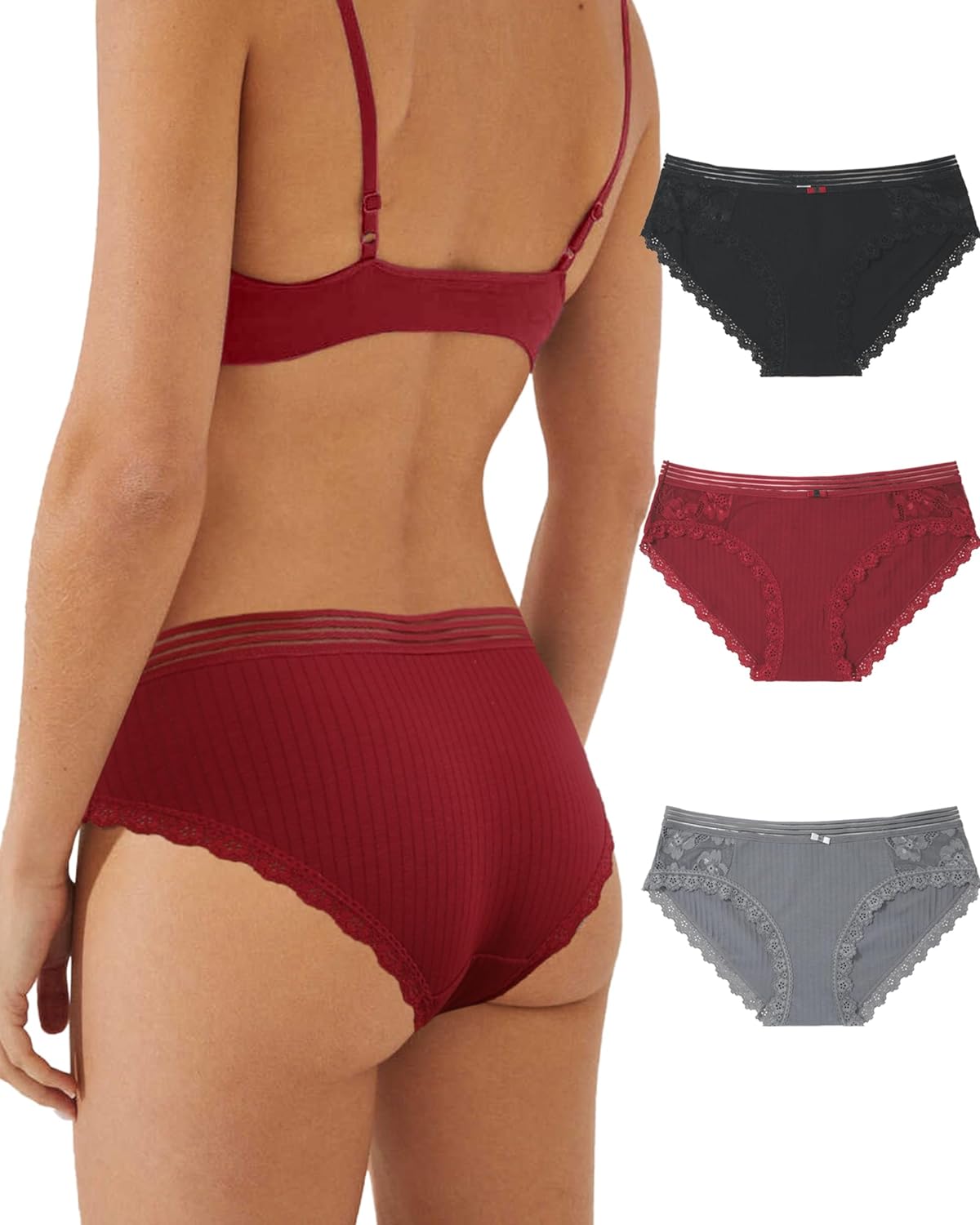 Cotton Underwear Women's Bikini Panties Breathable Hipster Stretch Full Briefs