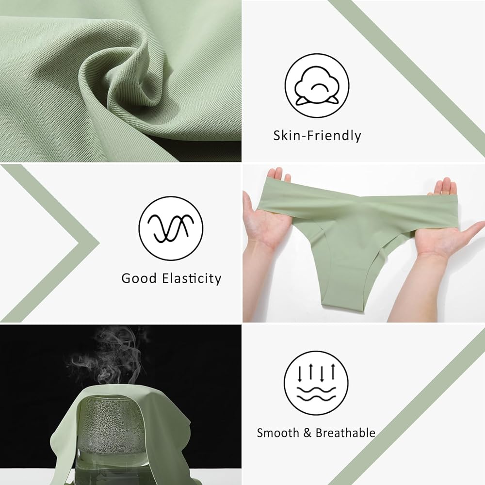 Sexy V-waisted Wavy Sides G-String Panties 7 Pack-Seamless Thongs for Women