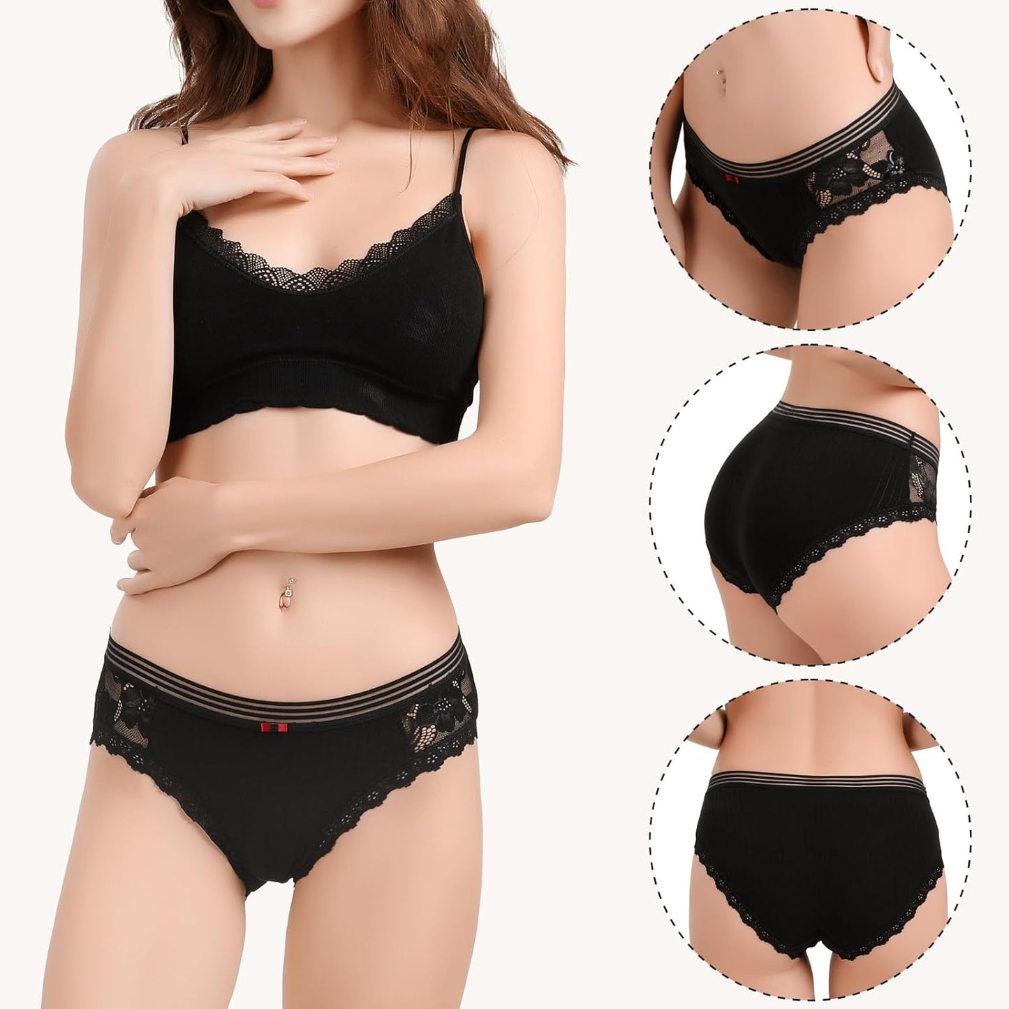 Cotton Underwear Women's Bikini Panties Breathable Hipster Stretch Full Briefs