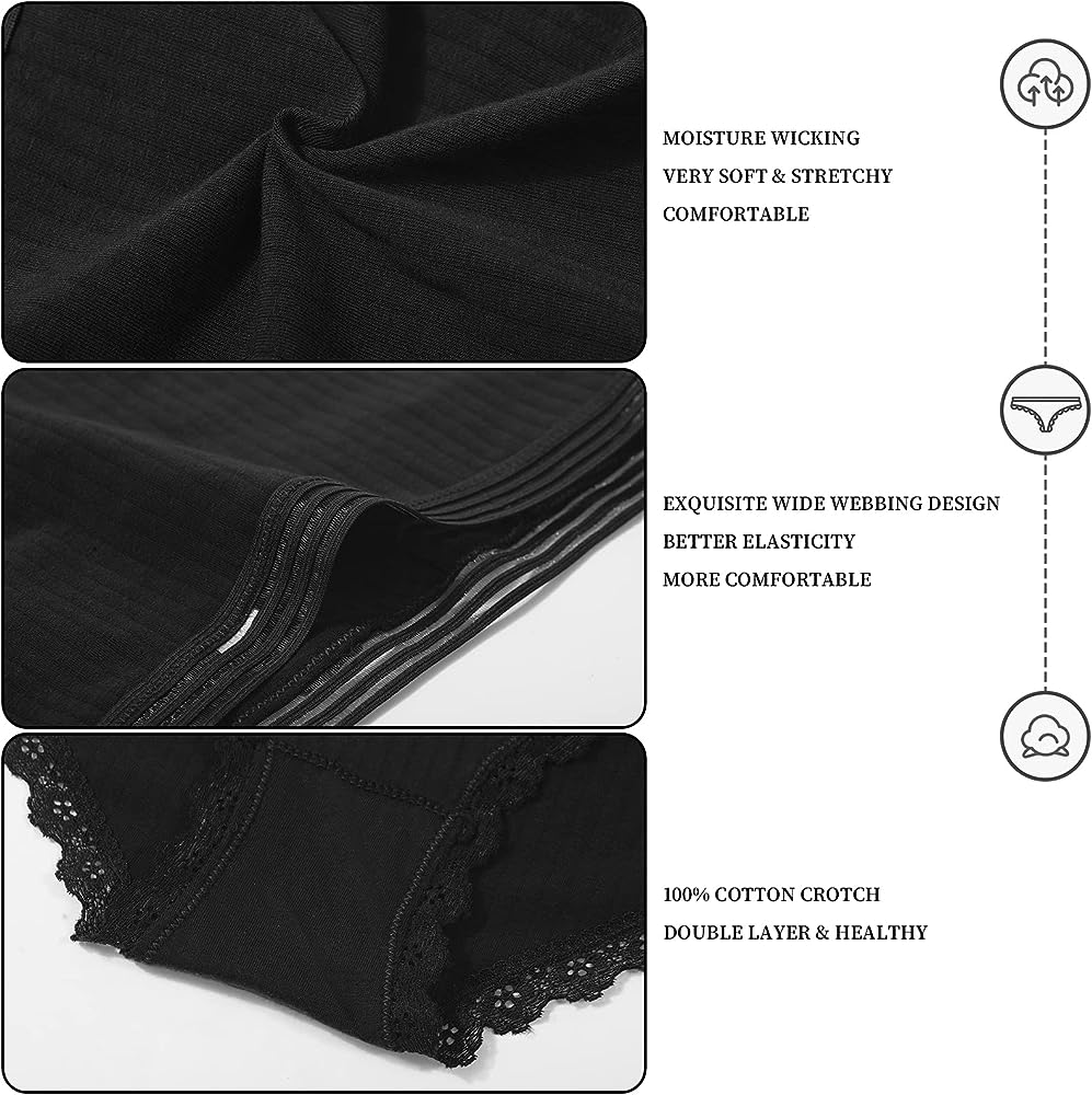 Cotton Underwear Women's Bikini Panties Breathable Hipster Stretch Full Briefs