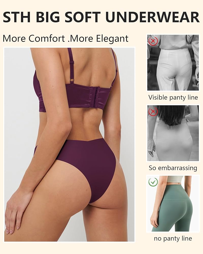 LEVAO Seamless Cheeky Underwear for Women Sexy No Show Panties