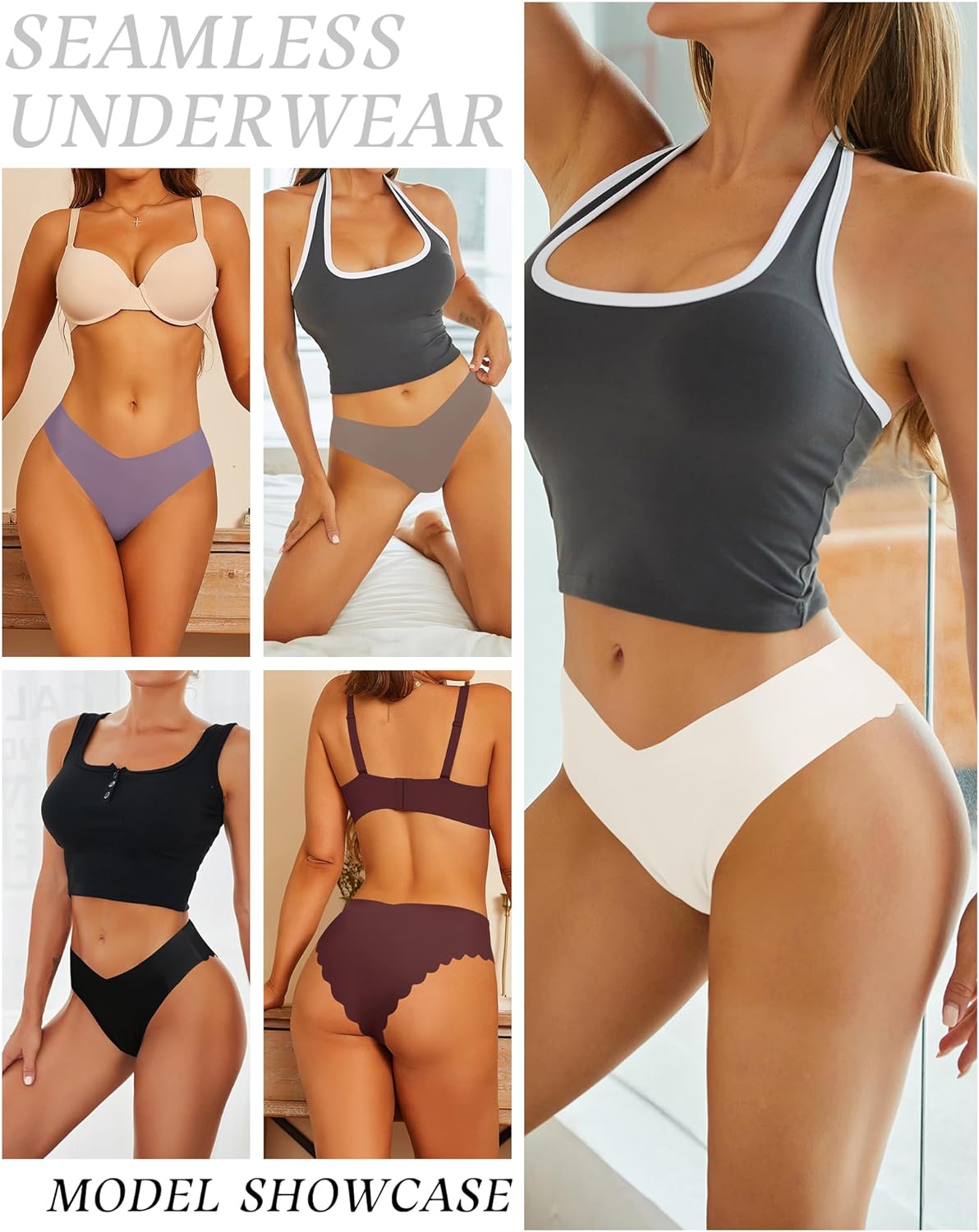 LEVAO Women Seamless Hipster Cheeky Bikini No Show Underwear Sexy Panties