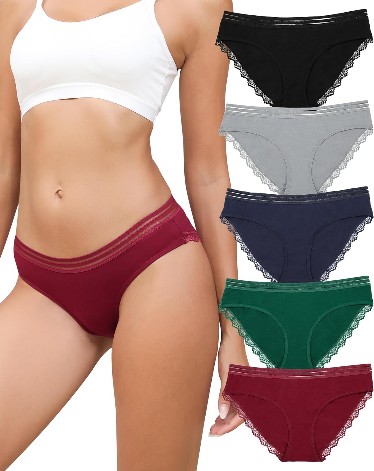 Cotton Underwear for Women Lace Soft Bikini Panties Sexy