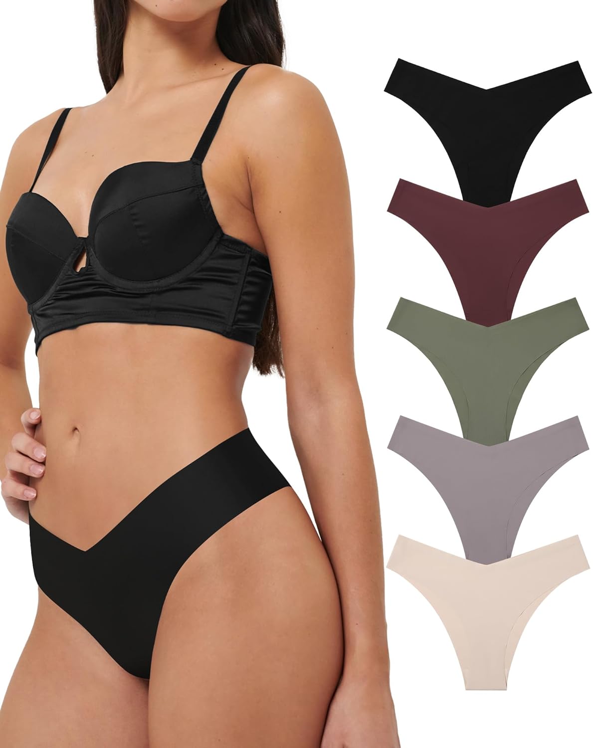 LEVAO Seamless Cheeky Underwear for Women Sexy No Show Panties