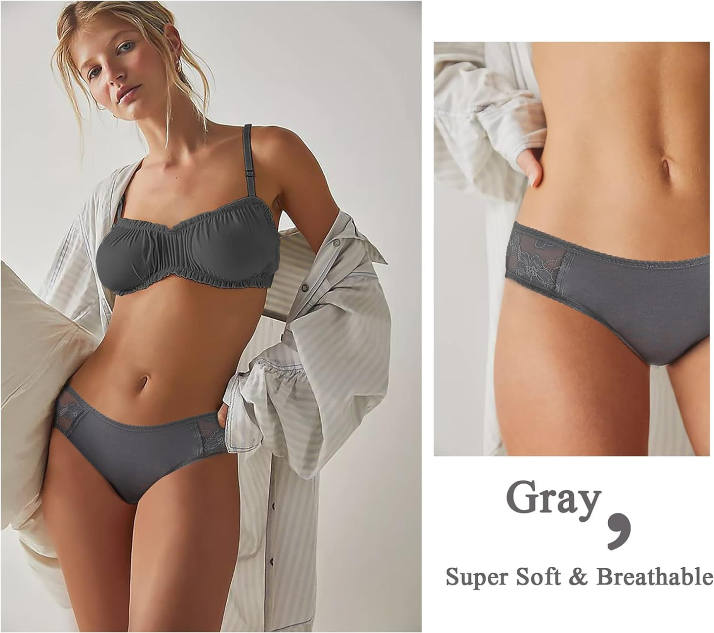6 Pack Cotton Bikini Pantie Cheeky Underwear Half Back Coverage