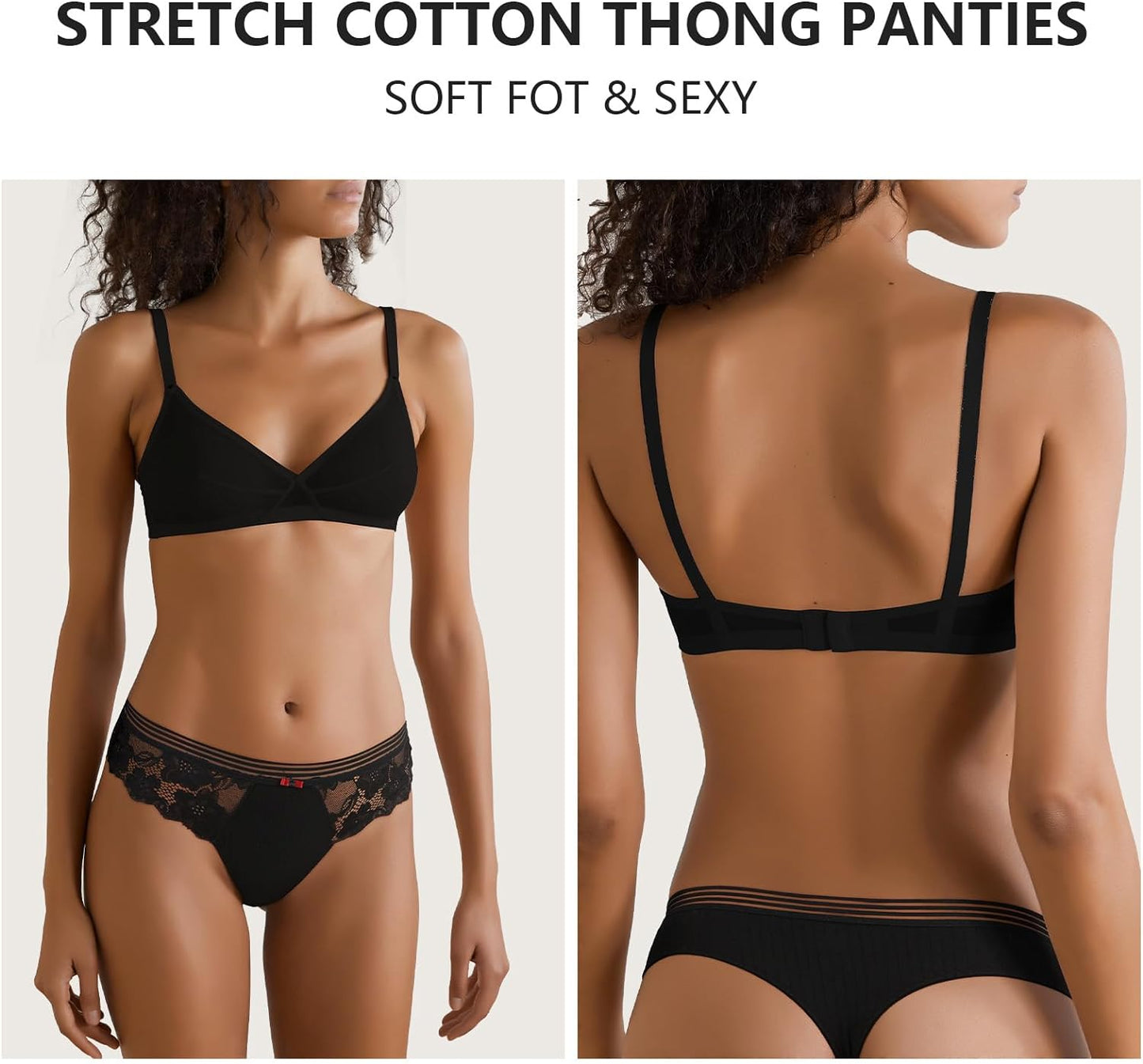 Womens Thongs Underwear Cotton Thongs Panties