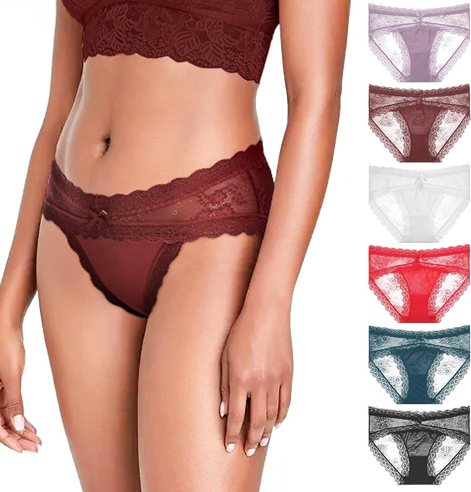 Women Lace Underwear Sexy Breathable Hipster Panties Cheeky