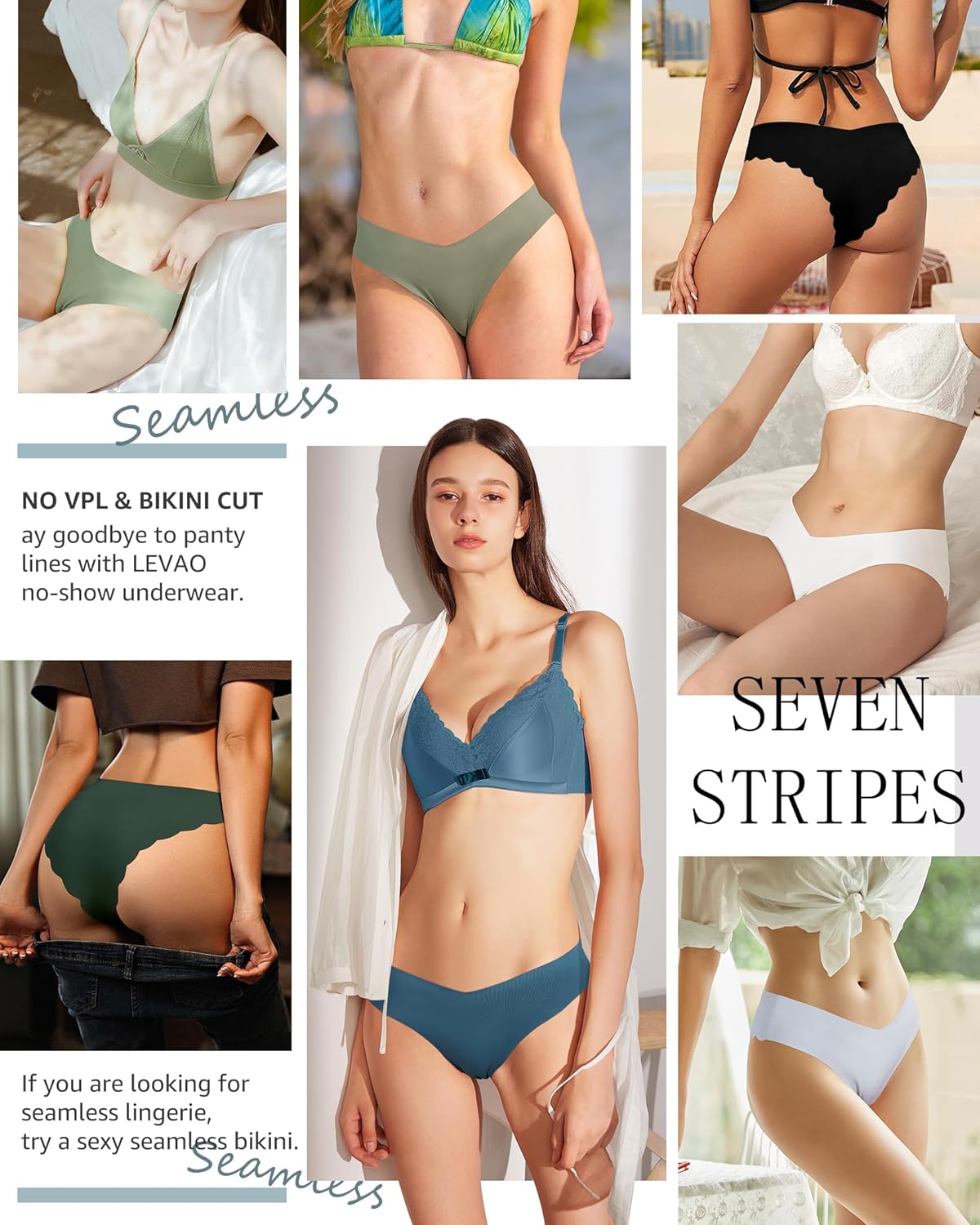LEVAO Women Seamless Hipster Cheeky Bikini No Show Underwear Sexy Panties