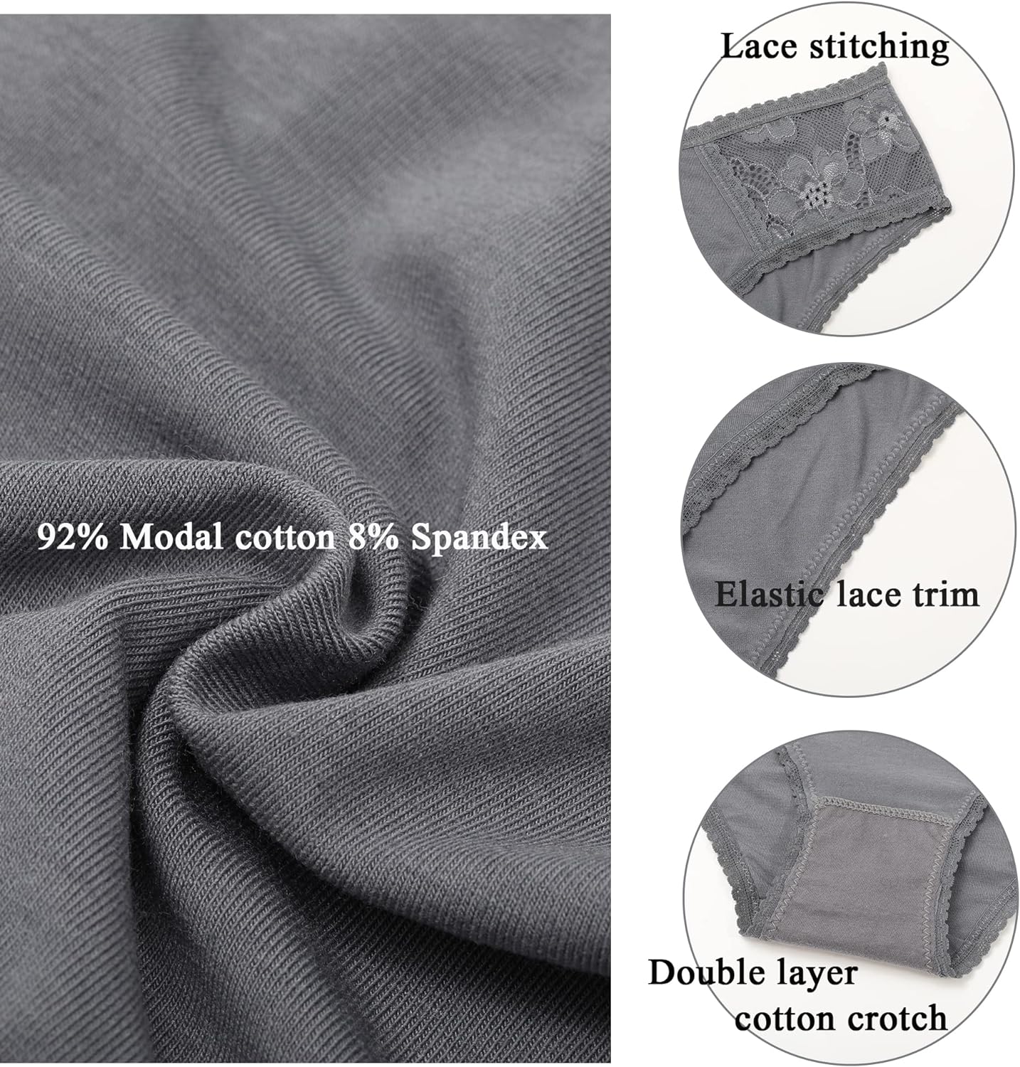 6 Pack Cotton Bikini Pantie Cheeky Underwear Half Back Coverage