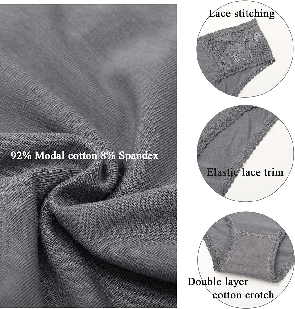 6 Pack Cotton Bikini Pantie Cheeky Underwear Half Back Coverage