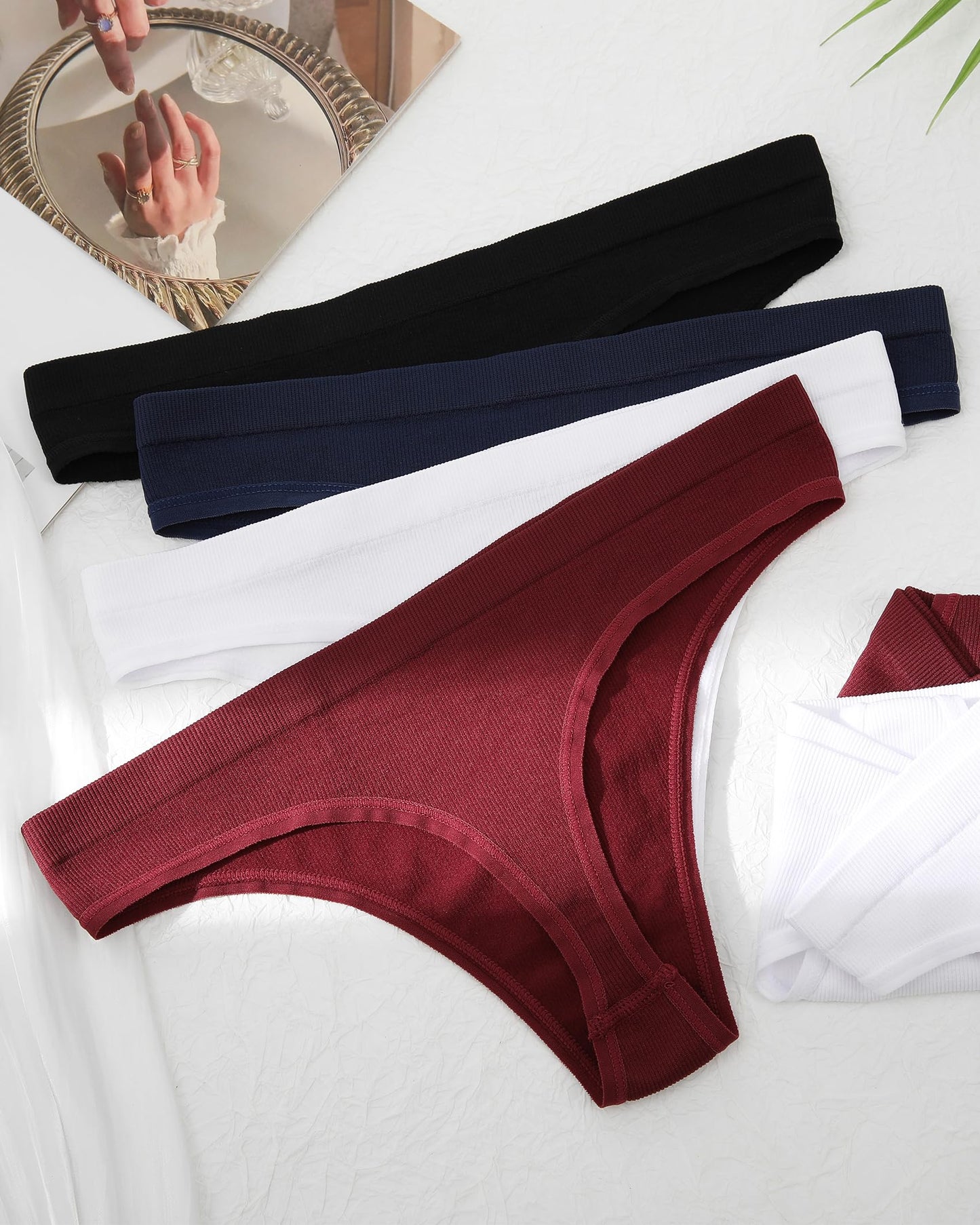 Seamless Thongs for Women No Show Thong Panties Stretch Soft T-Back