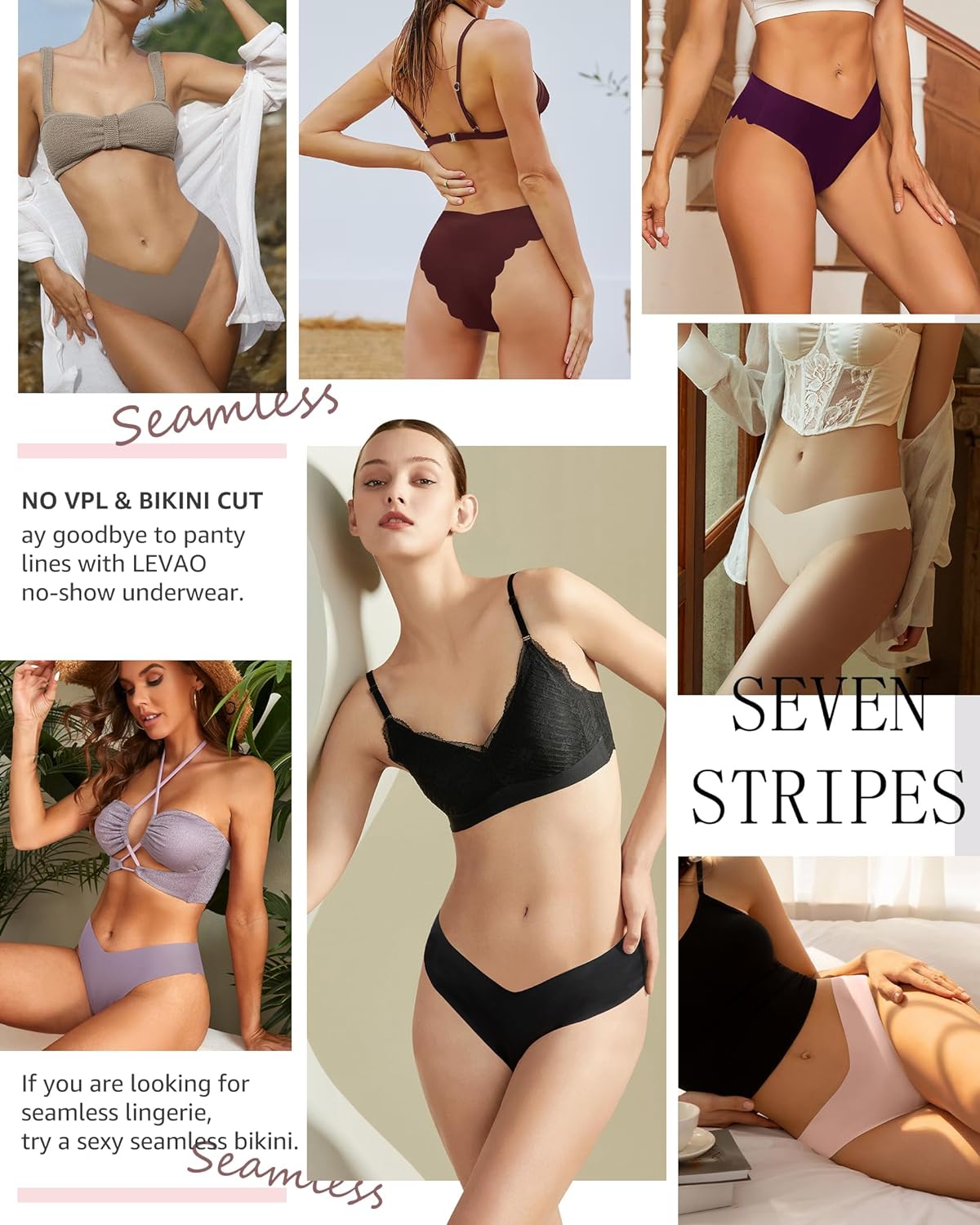 LEVAO Women Seamless Hipster Cheeky Bikini No Show Underwear Sexy Panties