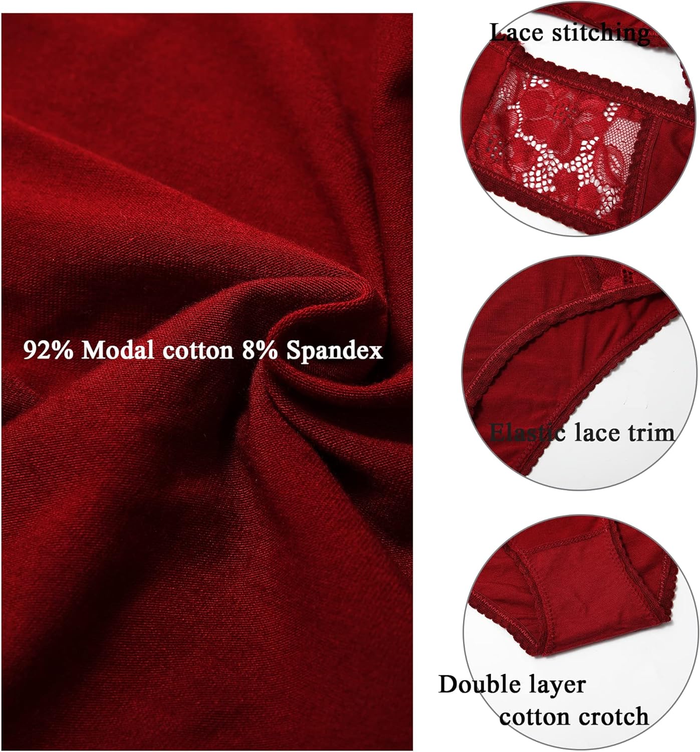 6 Pack Cotton Bikini Pantie Cheeky Underwear Half Back Coverage