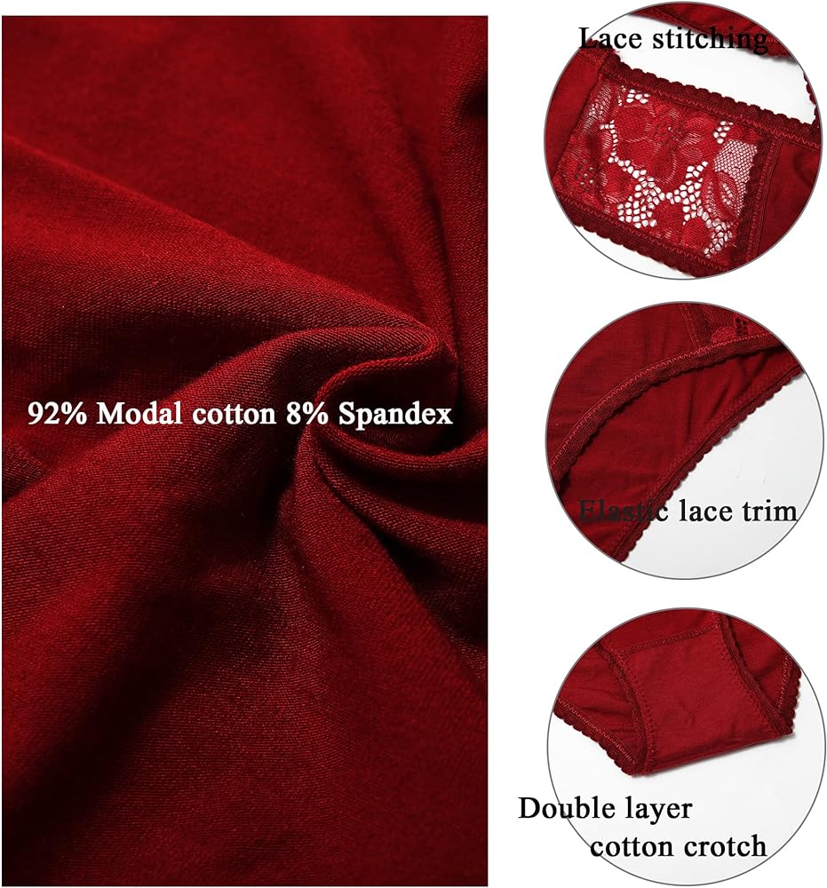 6 Pack Cotton Bikini Pantie Cheeky Underwear Half Back Coverage