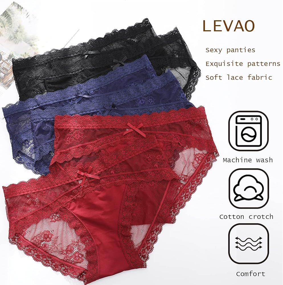 Women Lace Underwear Sexy Breathable Hipster Panties Cheeky