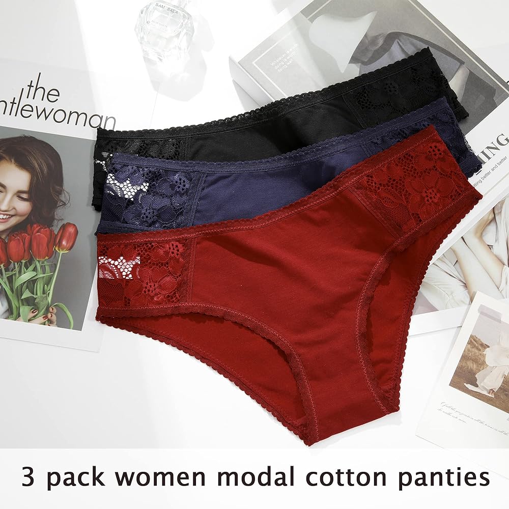 6 Pack Cotton Bikini Pantie Cheeky Underwear Half Back Coverage