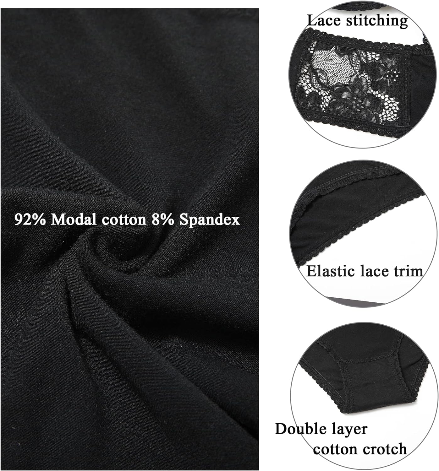 6 Pack Cotton Bikini Pantie Cheeky Underwear Half Back Coverage