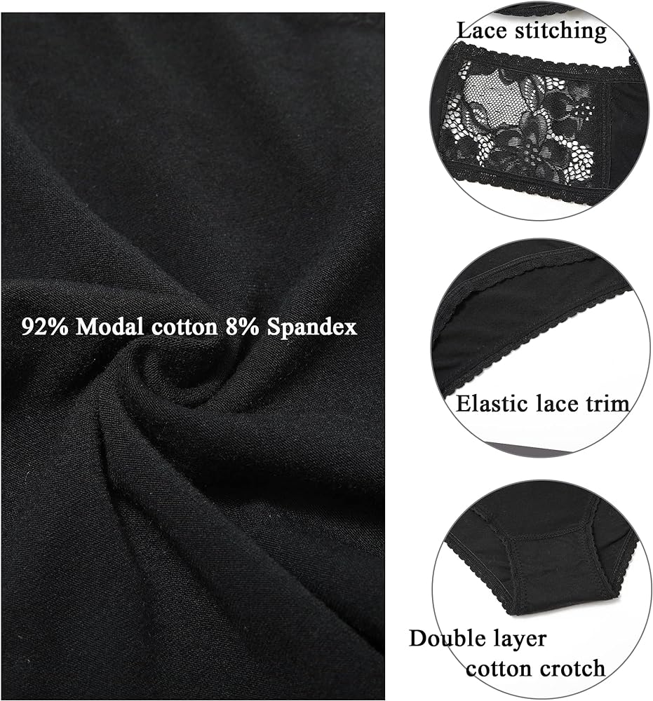 6 Pack Cotton Bikini Pantie Cheeky Underwear Half Back Coverage