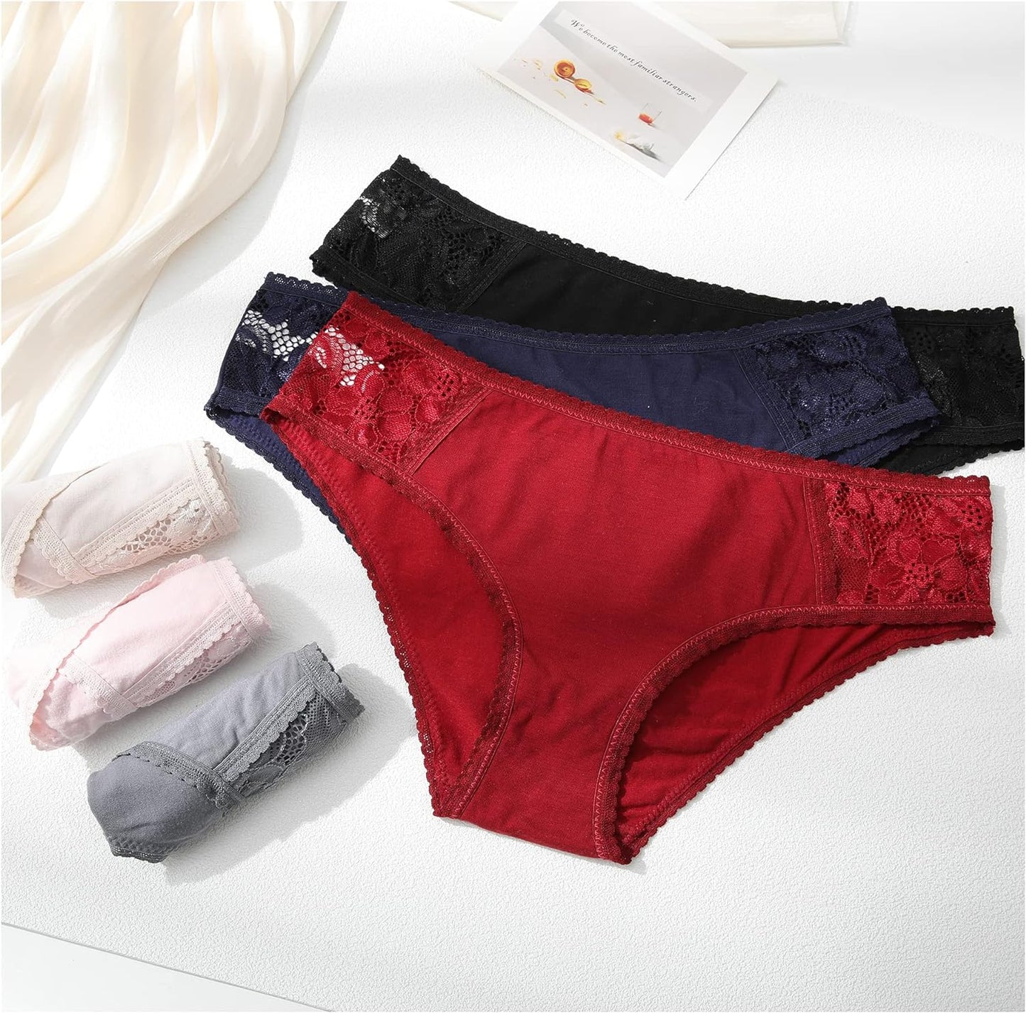 6 Pack Cotton Bikini Pantie Cheeky Underwear Half Back Coverage