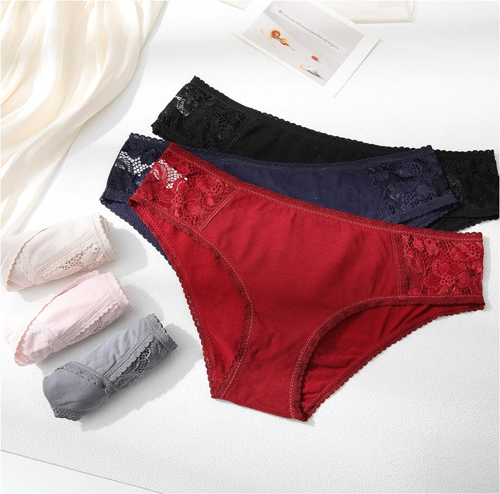 6 Pack Cotton Bikini Pantie Cheeky Underwear Half Back Coverage
