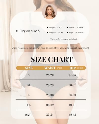 LEVAO Tummy Control High Waisted Underwear for Women Full Coverage No Show Stretch Briefs Seamless Ladies Lace Panties S-XXL
