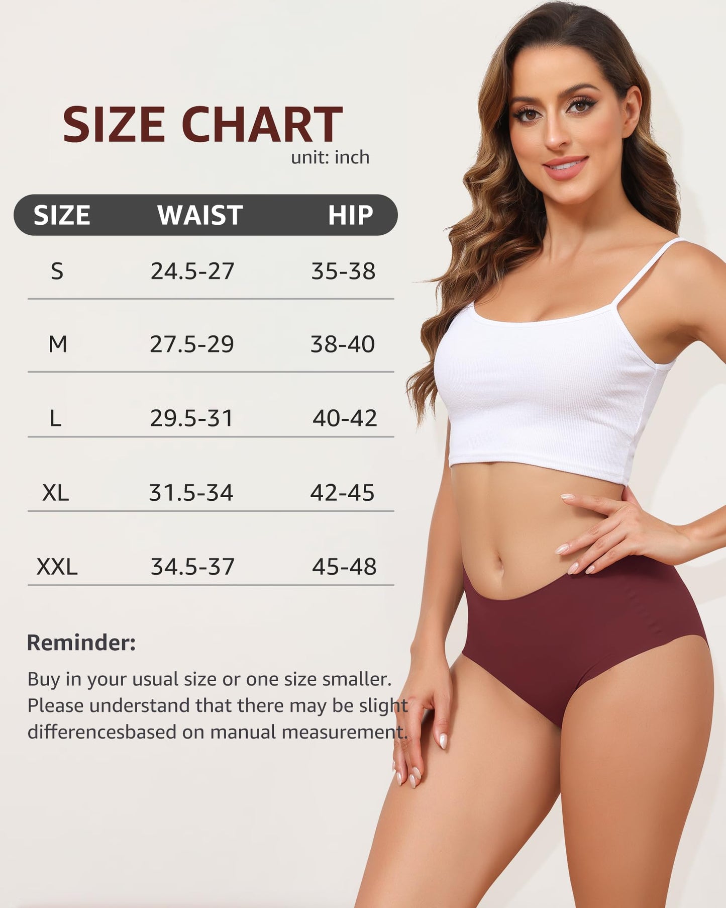 LEVAO Women's High Waisted Seamless Underwear No Show Full Coverage Briefs