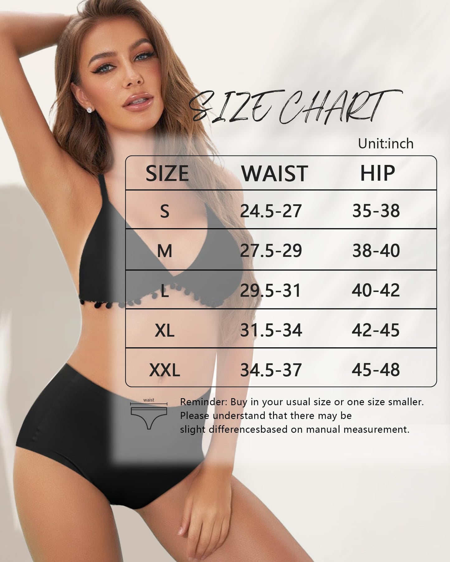 LEVAO Women's High Waisted Seamless Underwear No Show Full Coverage Briefs