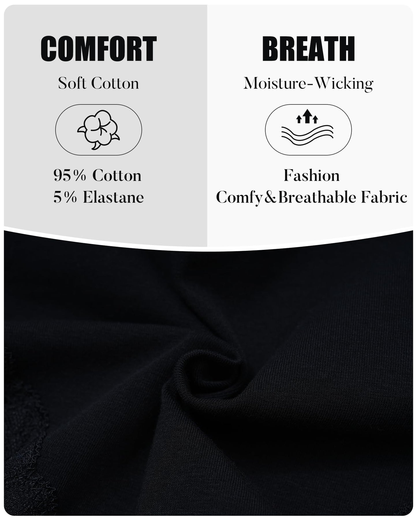 LEVAO Cotton Underwear for Women Lace Cheeky Bikini Panties Stretch Ladies Soft Hipster Briefs 6 Pack S-XXL