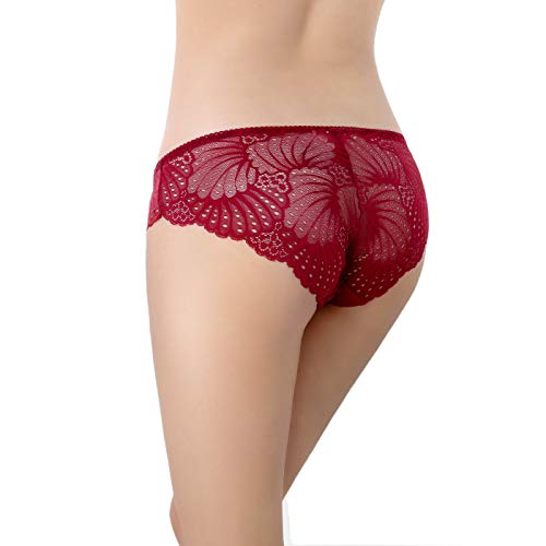 LEVAO Womens Bikini Panties Underwear Lace Hipster Seamless Sexy Hi Cuts Pack 6