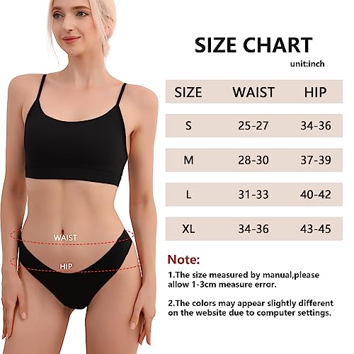 LEVAO 5 Pack Seamless Thongs for Women Stretch Low Rise G-String Sexy Underwear Invisible Soft T-Back No Show Thong Panties S-XL