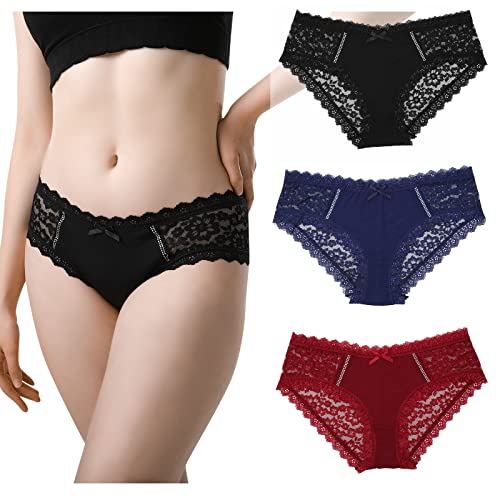 LEVAO Womens Bikini Panties Underwear Lace Hipster Seamless Sexy Hi Cuts Pack 6