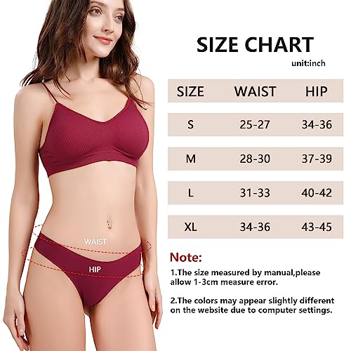 LEVAO 5 Pack Seamless Thongs for Women Stretch Low Rise G-String Sexy Underwear Invisible Soft T-Back No Show Thong Panties S-XL