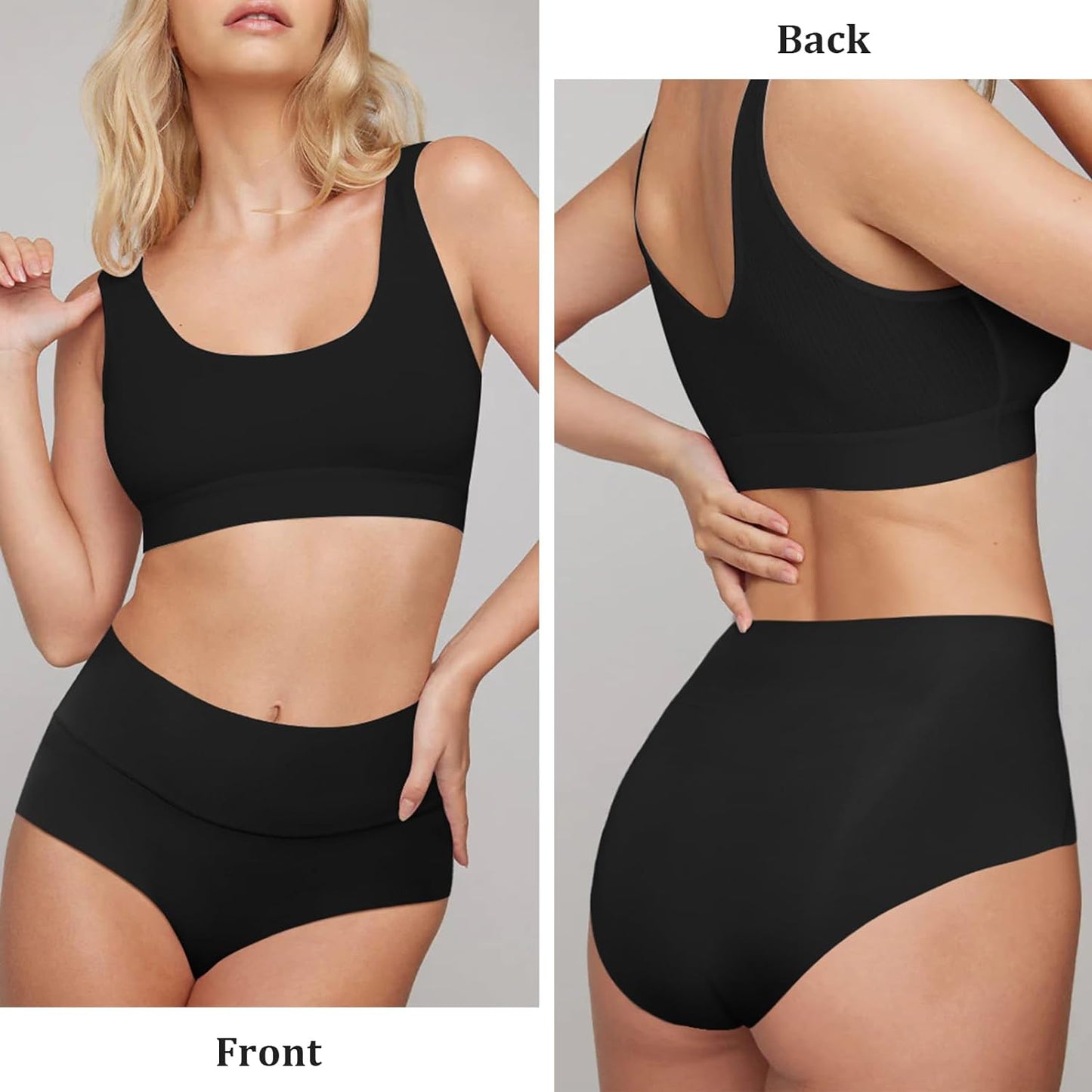 LEVAO 3 Pack Underwear for Women High Waisted Seamless Brief No Show Womens Bikini Full Coverage Panties S-XXL