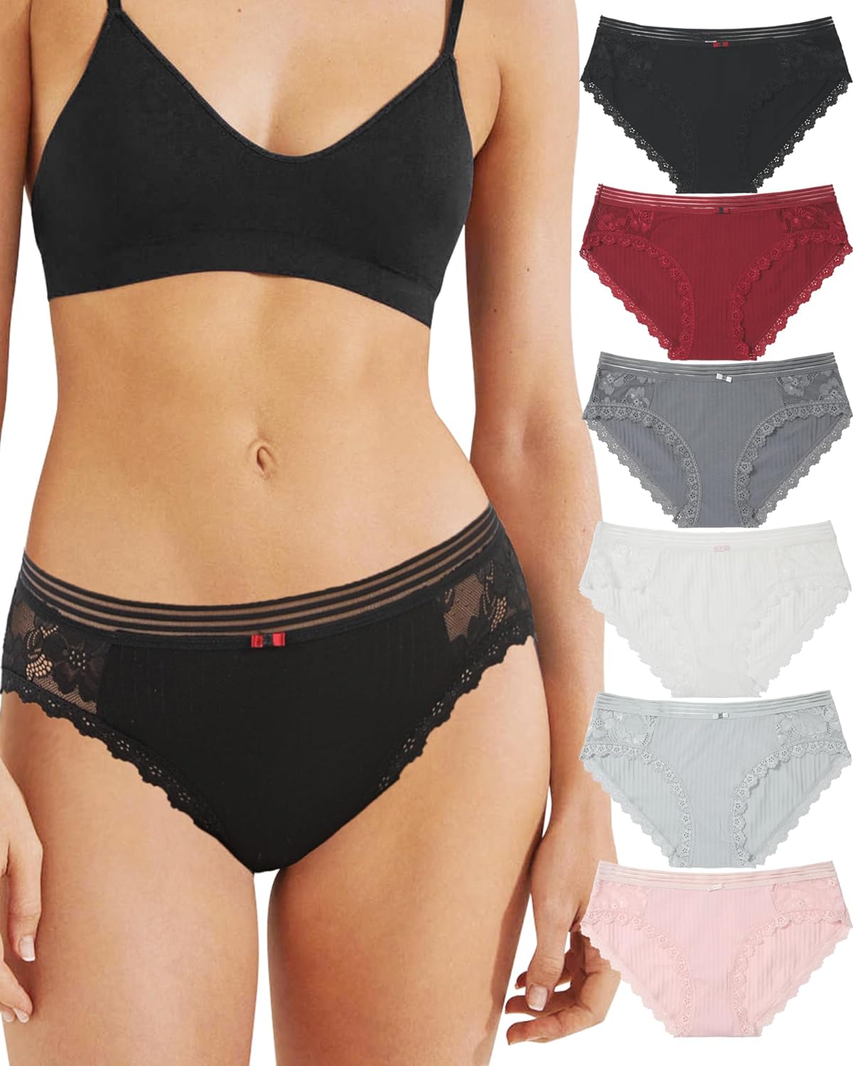 LEVAO Cotton Underwear Women's Bikini Panties Breathable Hipster Stretch Full Briefs Multipacks S-XL