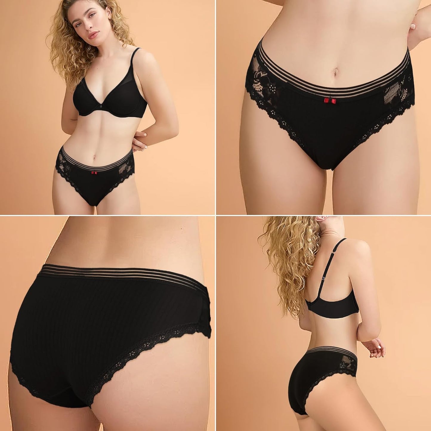 LEVAO Cotton Underwear Women's Bikini Panties Breathable Hipster Stretch Full Briefs Multipacks S-XL