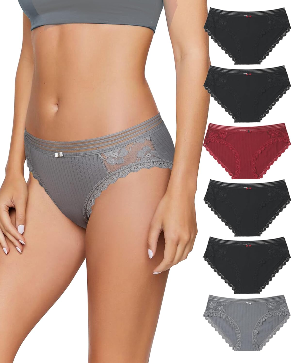 LEVAO Cotton Underwear Women's Bikini Panties Breathable Hipster Stretch Full Briefs Multipacks S-XL